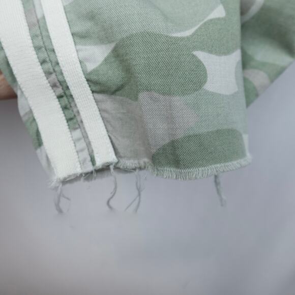 MOTHER The Shaker Chop Crop Fray Linen Tencel Blend Pants Sz 27 Desert Camo - Picture 6 of 16